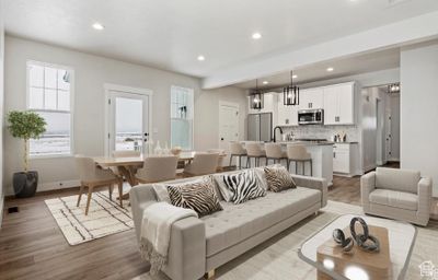 Living room featuring light hardwood / wood-style flooring | Image 2