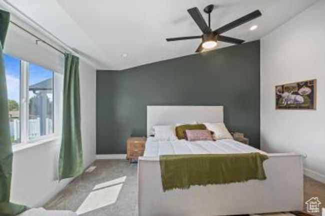 Carpeted bedroom with baseboards and ceiling fan | Image 16