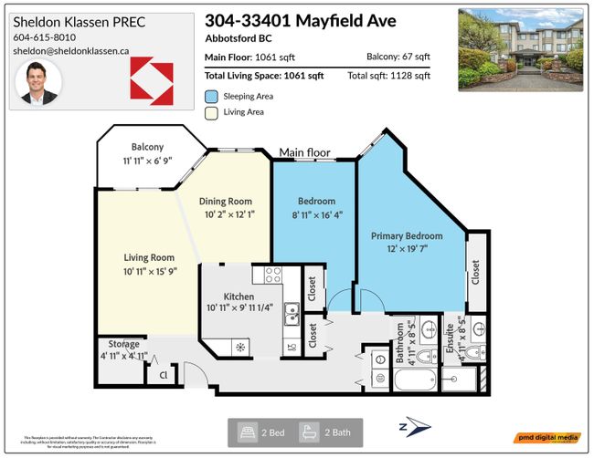 304 - 33401 Mayfair Avenue, Condo with 2 bedrooms, 2 bathrooms and 1 parking in Abbotsford BC | Image 2