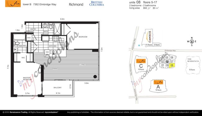 808 - 7362 Elmbridge Way, Condo with 2 bedrooms, 2 bathrooms and 2 parking in Richmond BC | Image 22