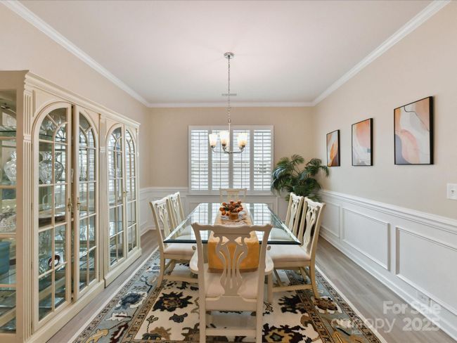 Dining Rm with Planation Shutters, Crown, Chair and Picture Frame Moldings | Image 5