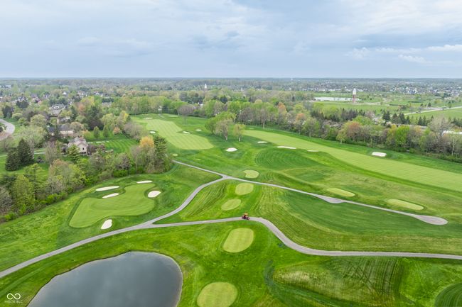 aerial view with a water view and view of golf course | Image 81