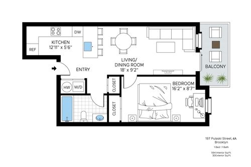 4a-197 Pulaski St, Brooklyn, NY, 11206-3947 | Card Image