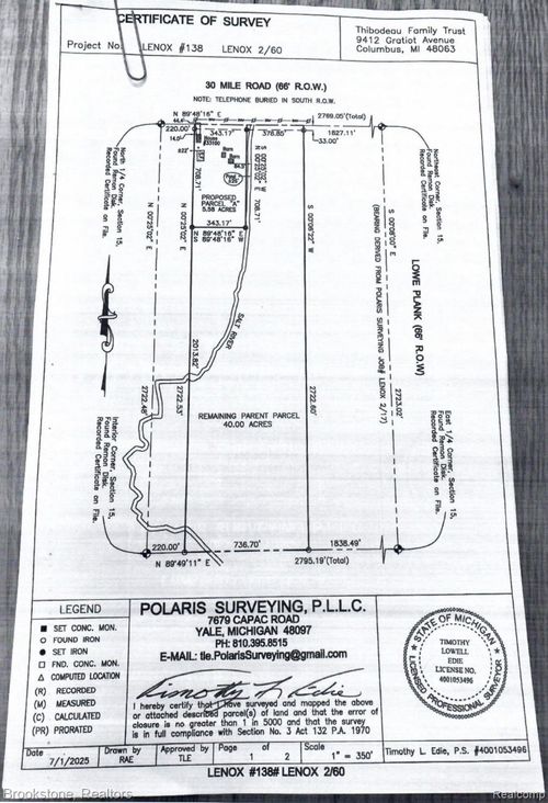 Vacant Land 30 Mile Road, Lenox Township, MI, 48050 | Card Image