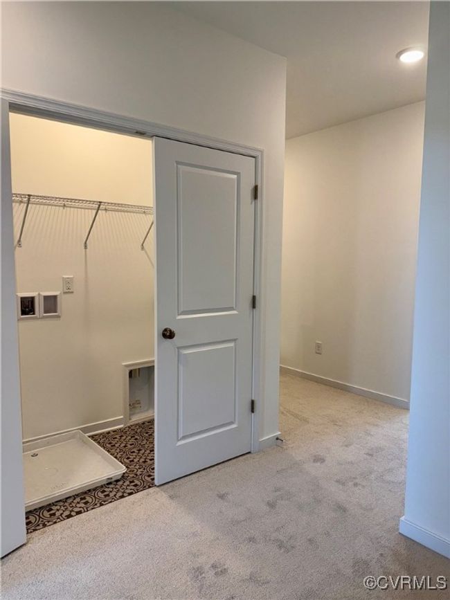 Laundry area with carpet floors, washer hookup, laundry area, and baseboards | Image 19