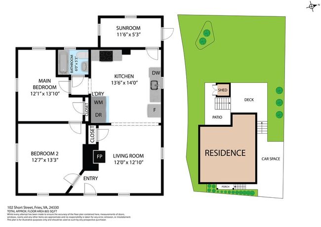 102 N Short St, House other with 2 bedrooms, 1 bathrooms and null parking in Fries VA | Image 11