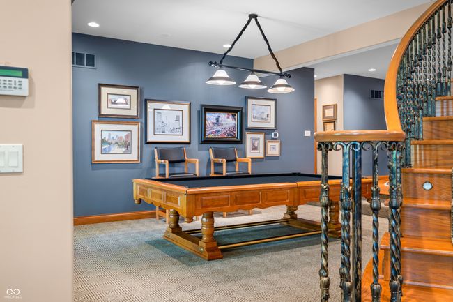 recreation room featuring baseboards, visible vents, billiards, and carpet flooring | Image 76