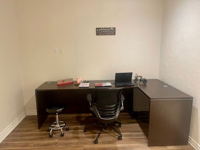 Office area featuring wood finished floors and baseboards | Image 21