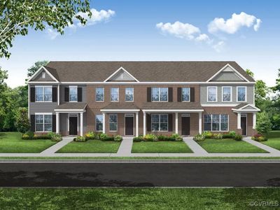 The Morganton is a two-story townhome with 3 bedrooms and 2.5 baths. The first-floor main living areas feature durable EVP flooring, while architectural details like wainscoting and crown molding add a polished look. | Image 1