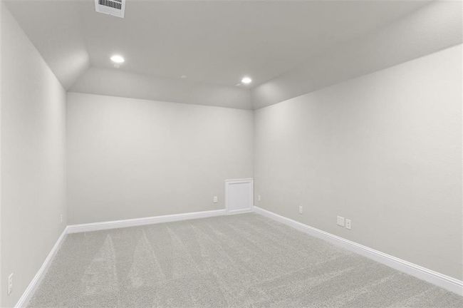 Spare room with recessed lighting, carpet flooring, and baseboards | Image 23