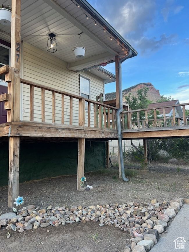 View of property exterior with a front porch/deck with mountain views | Image 5