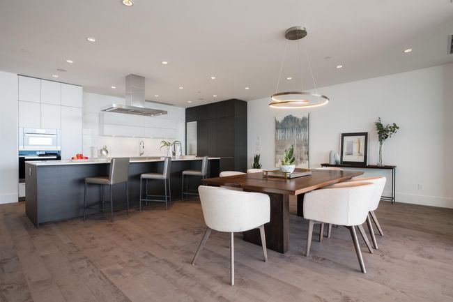 Dining space with light wood-style flooring and recessed lighting | Image 14