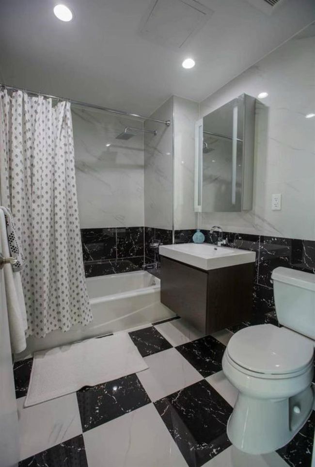 Bathroom with shower / bath combo, vanity, and recessed lighting | Image 5