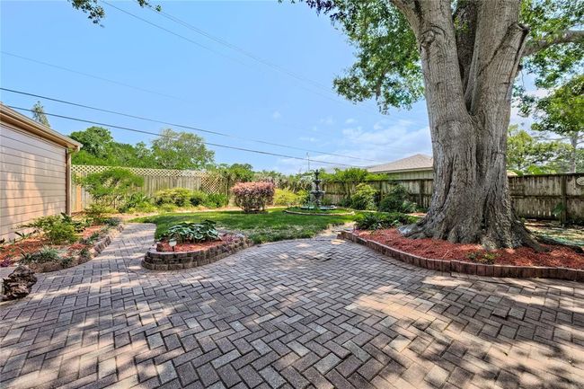 Fenced Backyard with no back neighbors and tree line view | Image 25