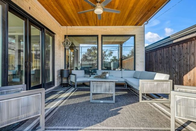 View of patio / terrace with an outdoor living space and ceiling fan | Image 19