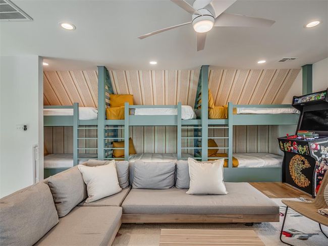 Living room featuring a ceiling fan and recessed lighting | Image 34