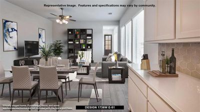 Dining area featuring ceiling fan and light hardwood / wood-style floors | Image 2