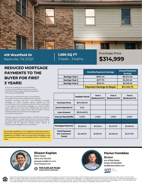 419 Westfield Dr, Nashville, TN, 37221-1400 | Card Image