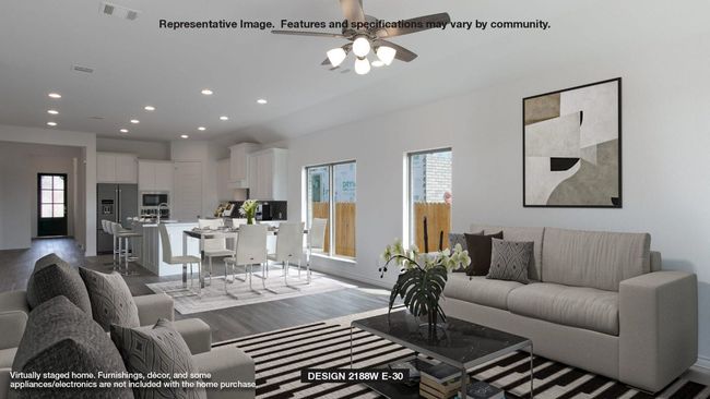 Living room featuring recessed lighting, ceiling fan, and wood finished floors | Image 5