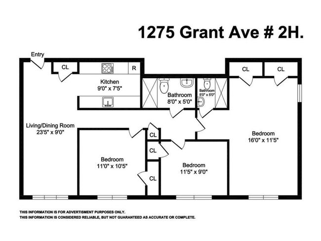 APT-2H - 1275 Grant Ave, Home with 3 bedrooms, 2 bathrooms and null parking in Bronx NY | Image 15
