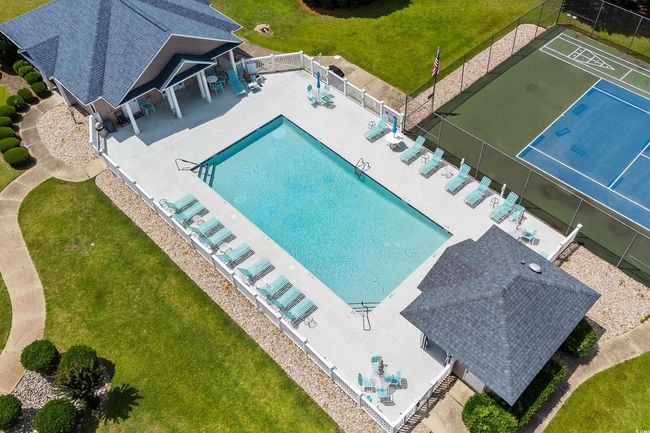 Aerial view of property and surrounding area featuring a pool | Image 31