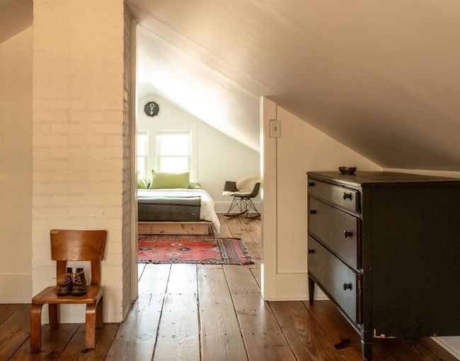 Bedroom featuring vaulted ceiling and hardwood / wood-style floors | Image 17