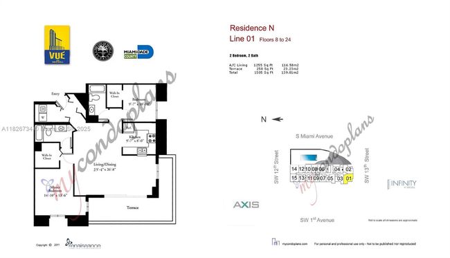 APT-2401 - 1250 S Miami Ave, Condo with 2 bedrooms, 2 bathrooms and null parking in Miami FL | Image 34