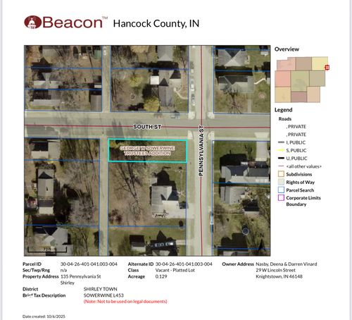 135 Pennsylvania St, Shirley, IN, 47384-9739 | Card Image