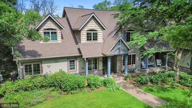 Ariel view of front entry and porch. | Image 68