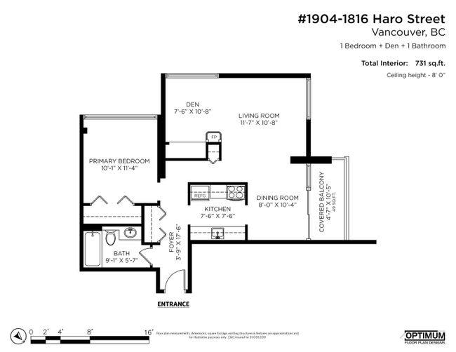 1904 - 1816 Haro Street, Condo with 1 bedrooms, 1 bathrooms and 1 parking in Vancouver BC | Image 26