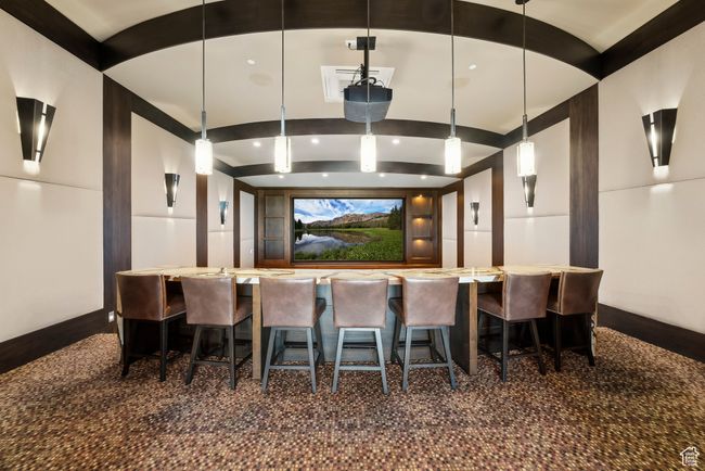 Home theater with a community bar and baseboards | Image 52