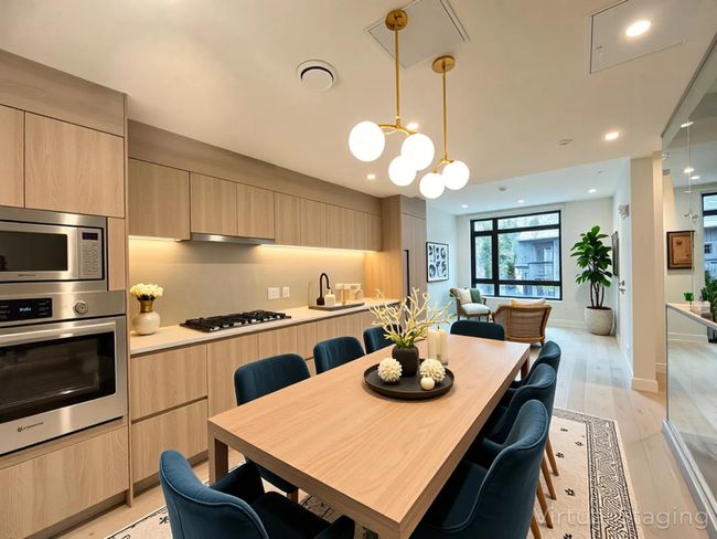 Dining room featuring recessed lighting, light wood-style floors, a chandelier, and baseboards | Image 21