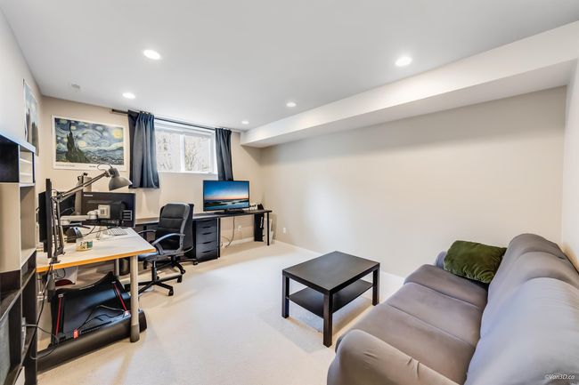 Office featuring recessed lighting, baseboards, and carpet flooring | Image 23