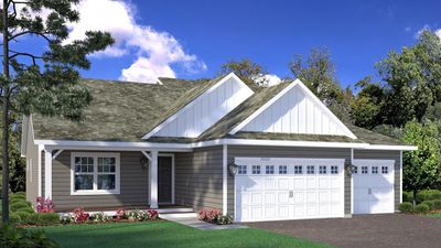 The distinctive architecture of the Finnegan plan provides admirable curb appeal and a welcoming covered front porch. Photo of rendering, colors will vary | Image 2