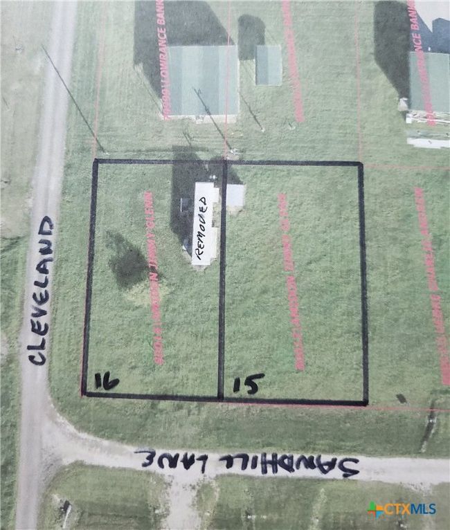 Calhoun Cad view (this is not a survey), shows location of former RV placement which has raised frame platform w/steps (still on site) & location of elec. service pole to rear/right corner of lot 16. Adjoining lot is same owner & is available as a package if requested). | Image 4