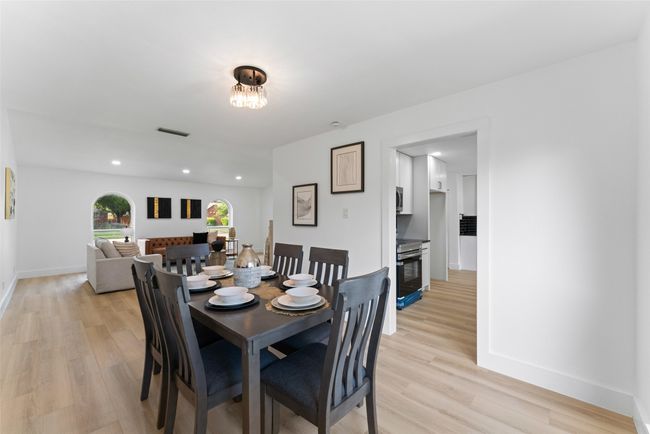 Dining area with light wood-type flooring and recessed lighting | Image 7