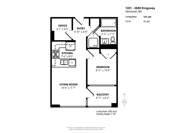 1201 - 2689 Kingsway, Condo with 1 bedrooms, 1 bathrooms and 1 parking in Vancouver BC | Image 22