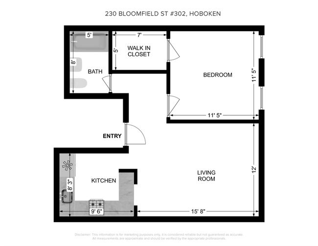 APT-302 - 230 Bloomfield St, Condo with 1 bedrooms, 1 bathrooms and null parking in Hoboken NJ | Image 10