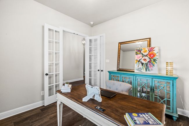 Office space with french doors and wood finished floors | Image 29