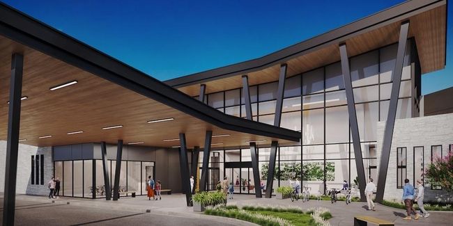 New Grogans Mill Library - Coming Soon courtesy Howard Hughes Holdings Inc.; Renderings of the reimagined Grogan’s Mill Village Center | Image 30