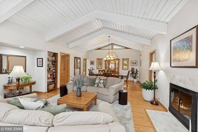 Beautiful wood vaulted ceiling in the dining room and living room. | Image 6