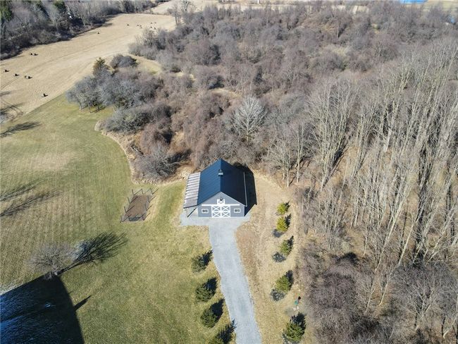 The overhead view of the pole barn with attached side porch/patio area! | Image 11