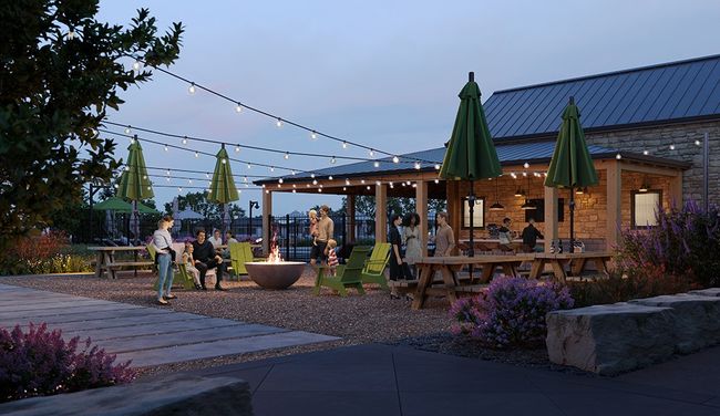 View of playground featuring an outdoor fire pit and a patio area | Image 4