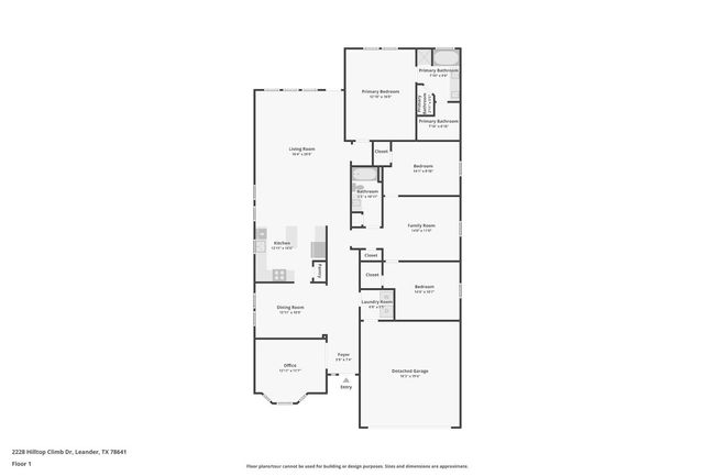 2228 Hilltop Climb Dr, House other with 4 bedrooms, 2 bathrooms and 4 parking in Leander TX | Image 5