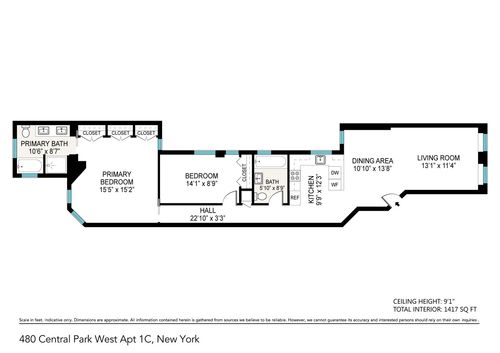 1c-480 Central Park W, New York, NY, 10025-3355 | Card Image