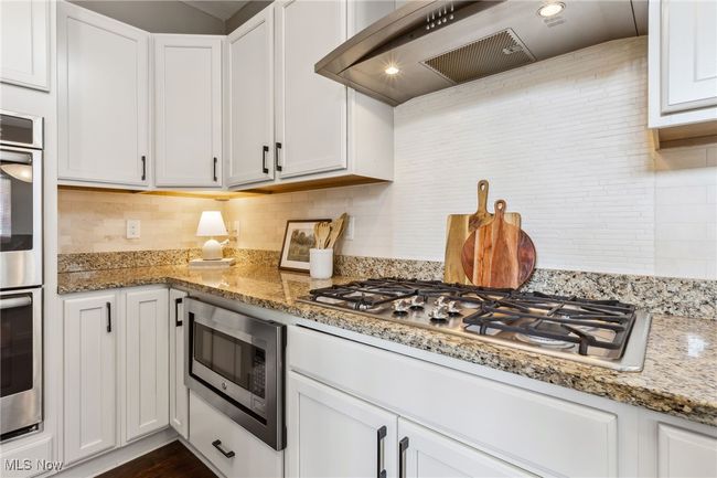 Functional kitchen space with granite surfaces, gas cooktop and under counter microwave | Image 14