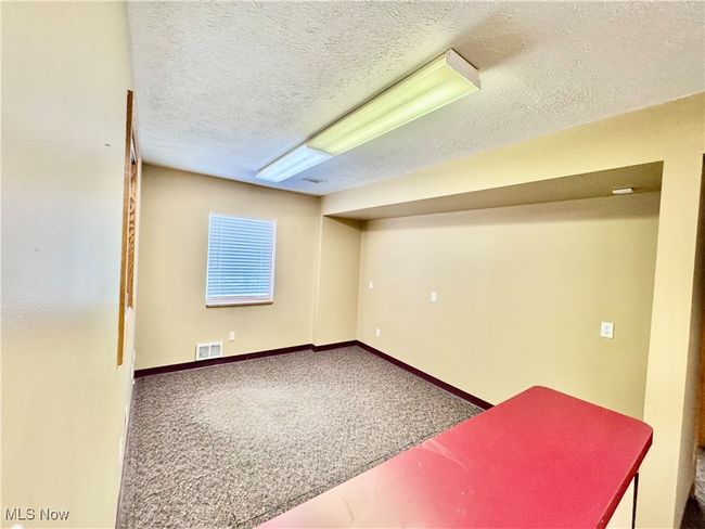 Basement featuring carpet flooring and a textured ceiling | Image 7