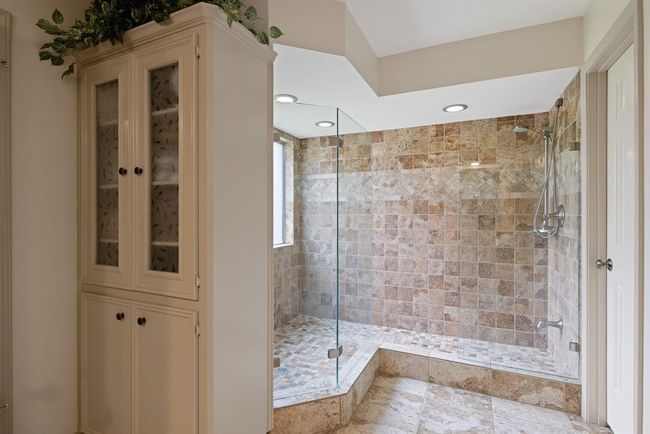 Beautiful glass-fronted linen closet and an ENORMOUS WALK-IN SHOWER with a separate dog-wash station! | Image 27