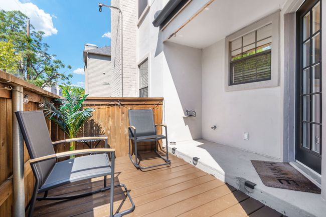 View of wooden deck with up lighting | Image 14