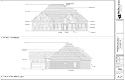 Front & Side Elevation. Garage door will face front instead of side. | Image 1